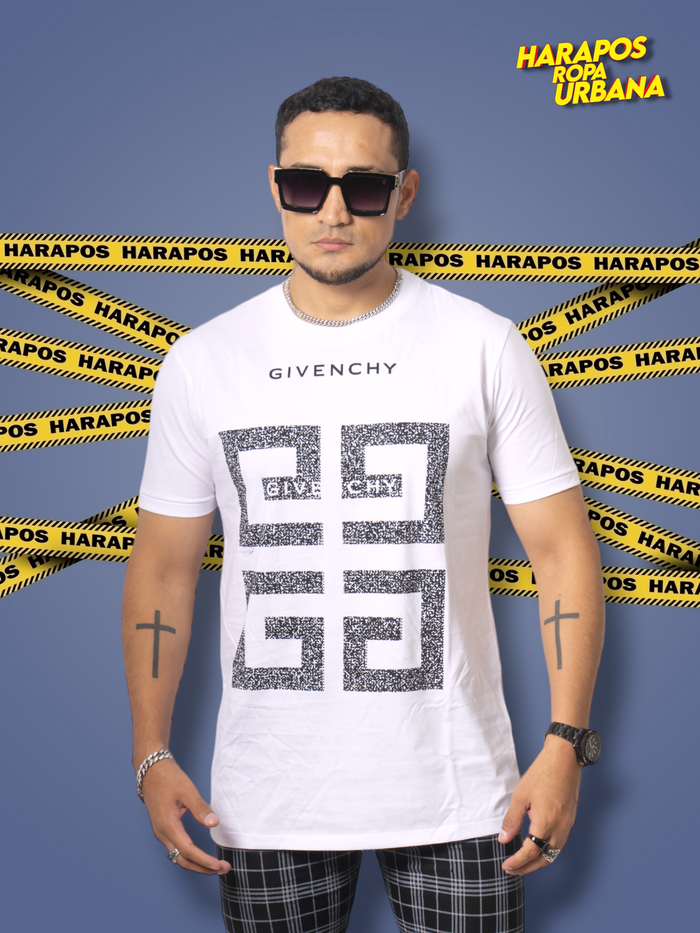 Polera givenchy blanca con lentejuelas
