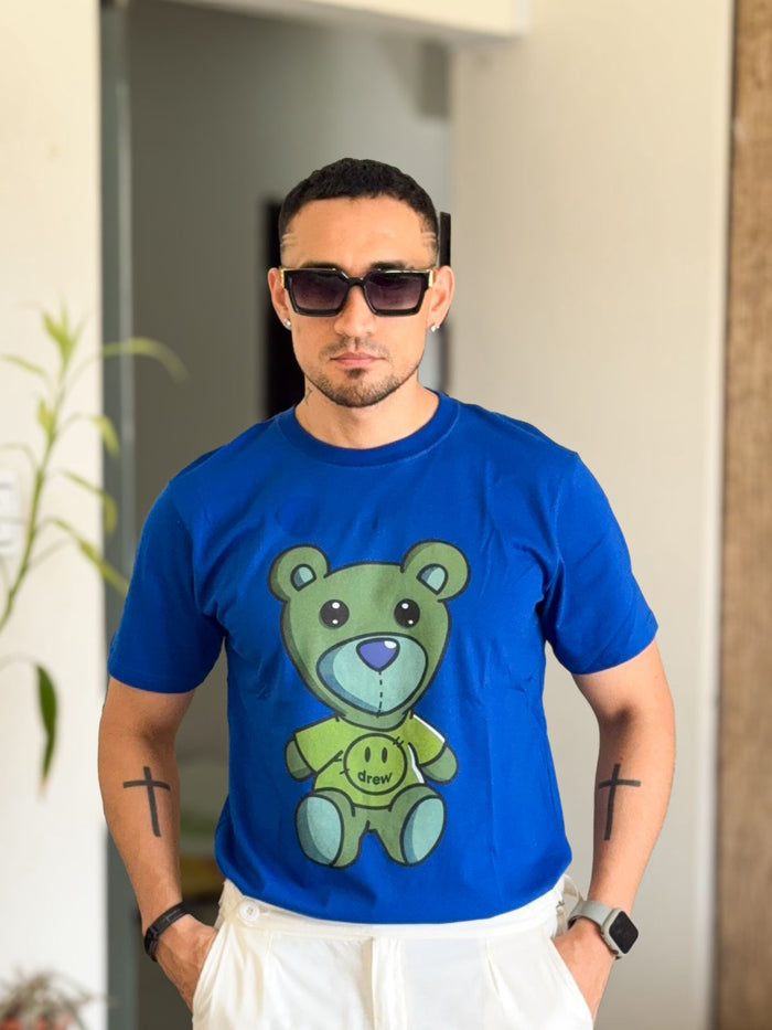 Polera drew azul con oso