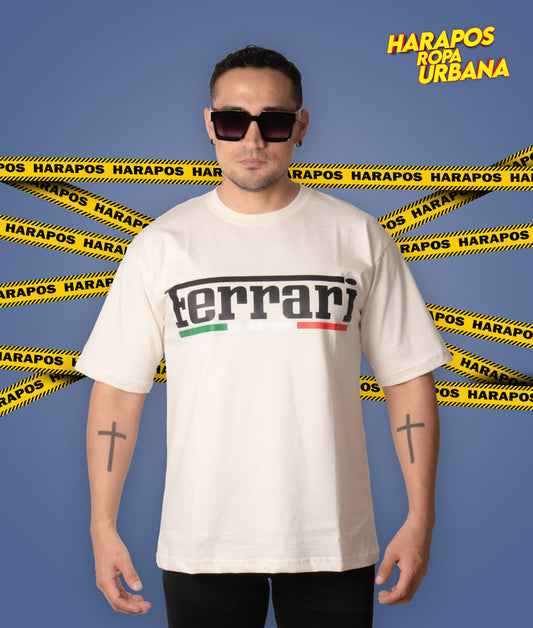 Polera puma ferrari oversize crema