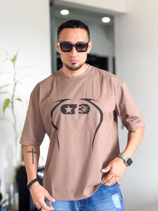 Polera Hellstar Boxifit cafe