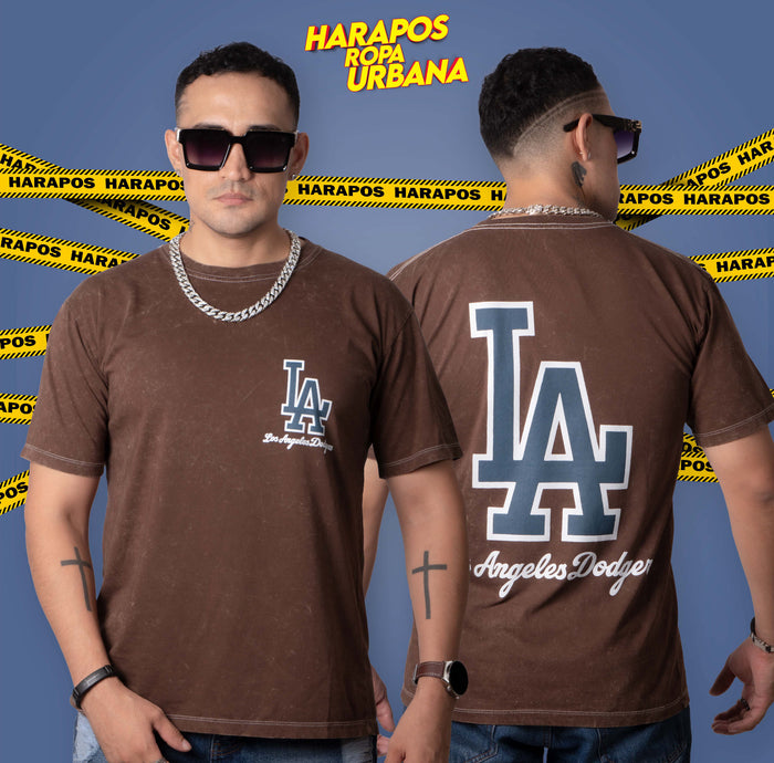 Polera los angeles cafe prelavado