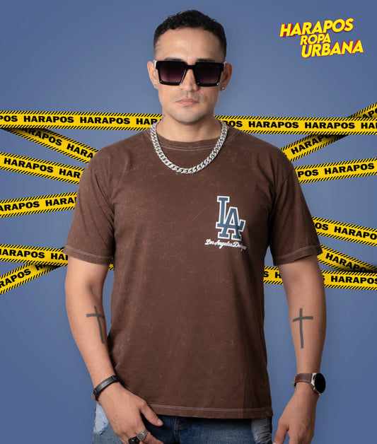Polera los angeles cafe prelavado