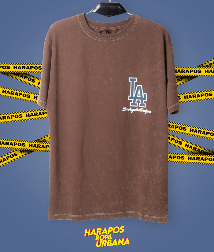 Polera los angeles cafe prelavado