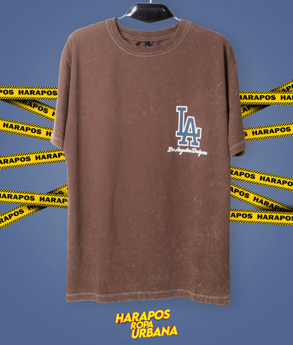 Polera los angeles cafe prelavado