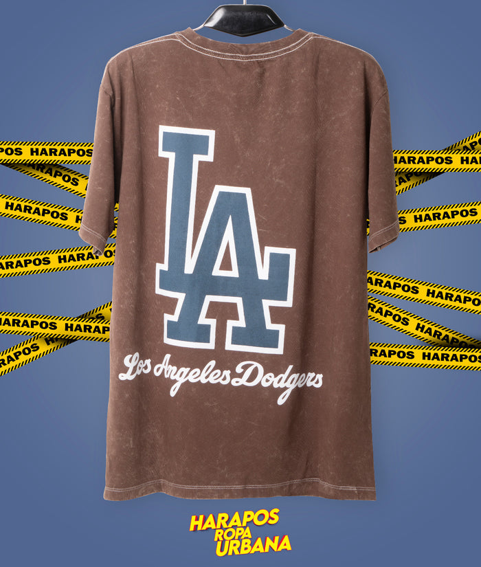 Polera los angeles cafe prelavado