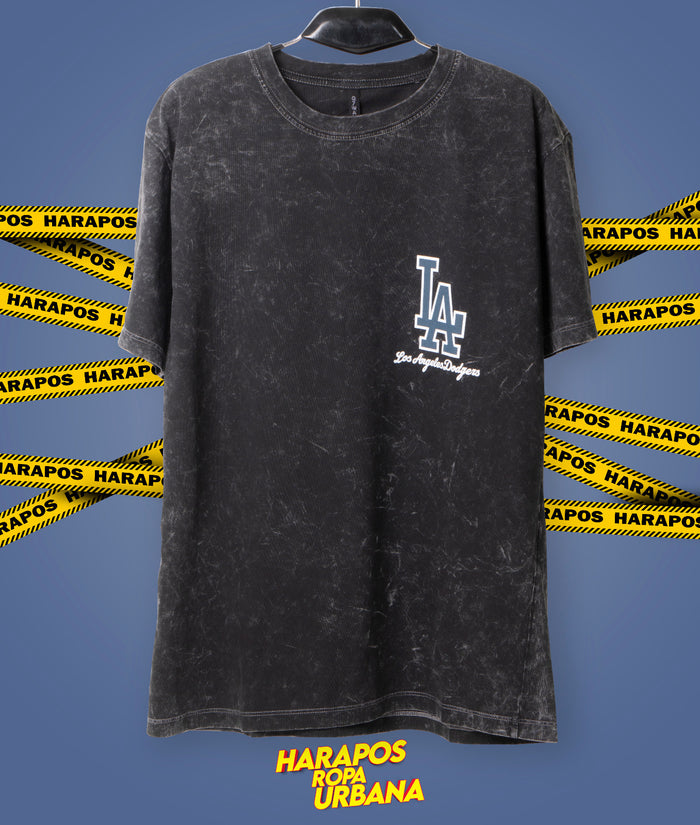 Polera los angeles negro prelavado