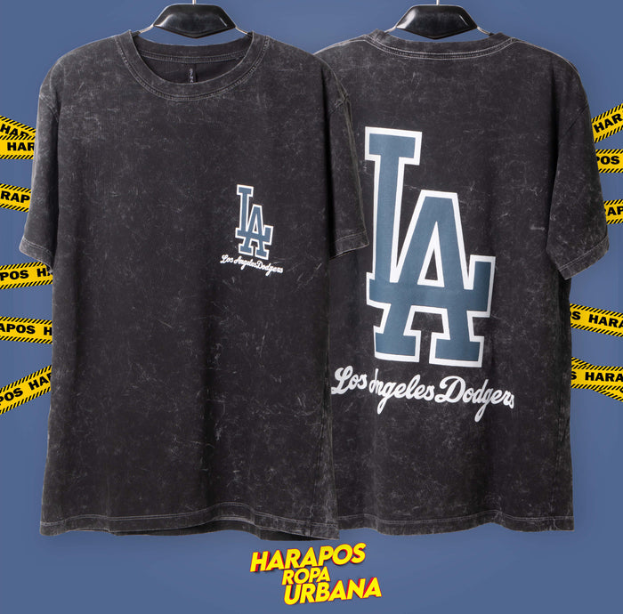 Polera los angeles negro prelavado