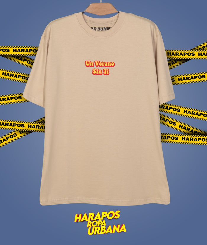 Polera oversize bad bunny verano sin ti Crema