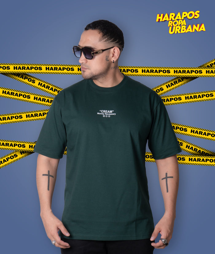 Polera oversize cream verde