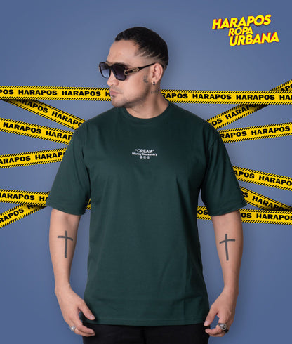 Polera oversize cream verde