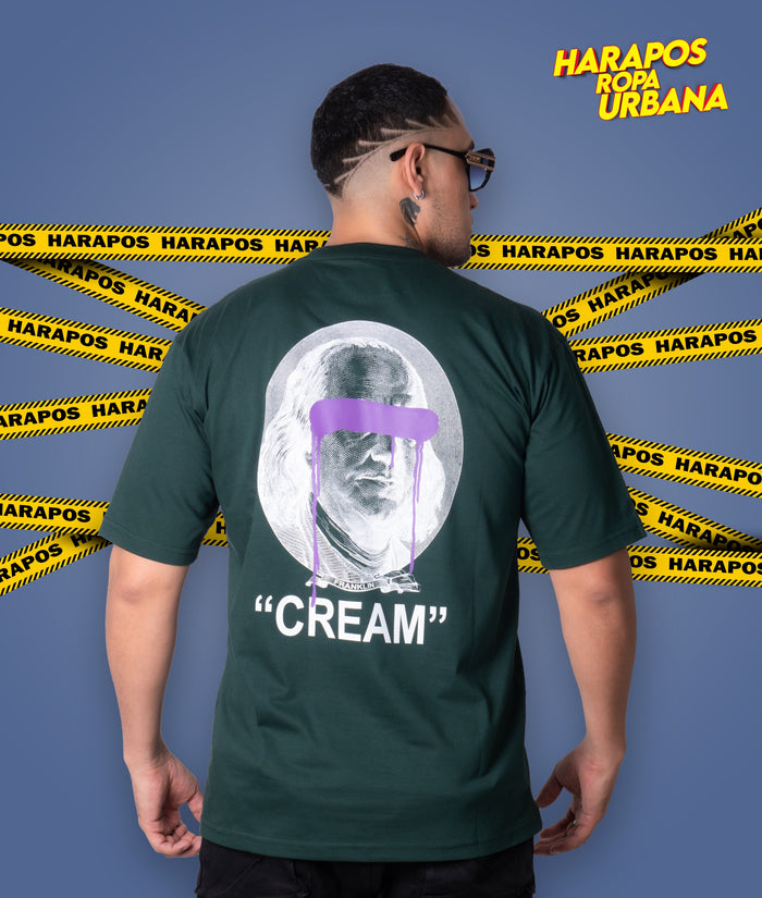 Polera oversize cream verde