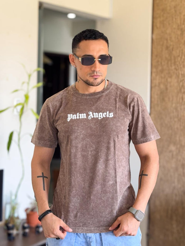 Polera Palm Angels Pre-lavada Angel cafe