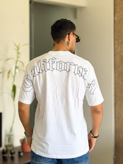 Polera roman oversize california blanca