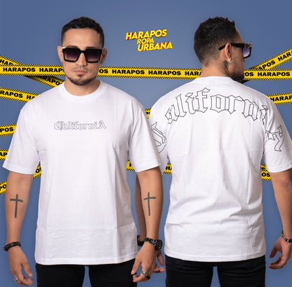 Polera roman oversize california blanca