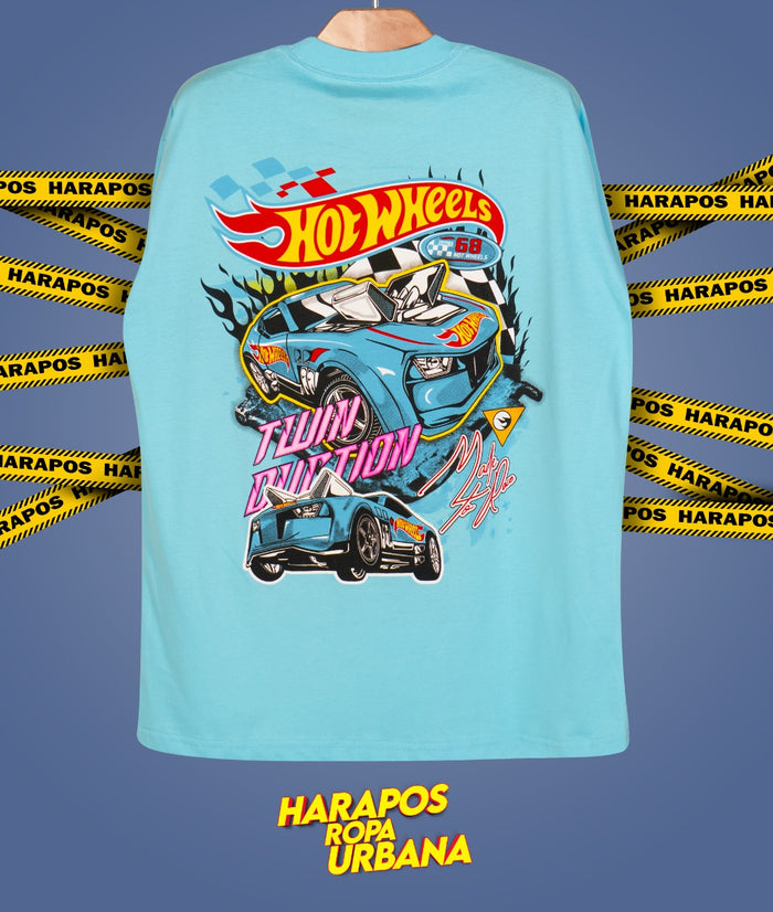 Polera rose london oversize hotwheels celeste