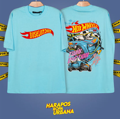 Polera rose london oversize hotwheels celeste