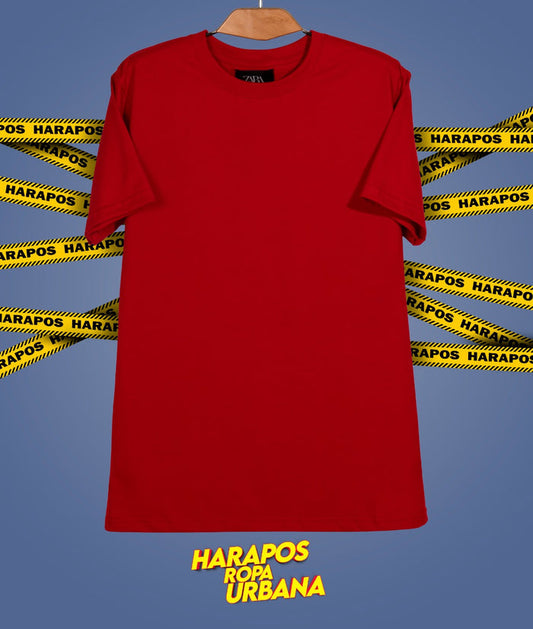 Polera zara basica roja