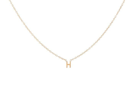 SAMPLE SALE 14K Mini Letter H necklace