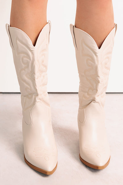 Cowgirl Glow Pointed Toe Western Boots (Sand)