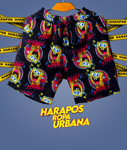 Short bob esponja negro