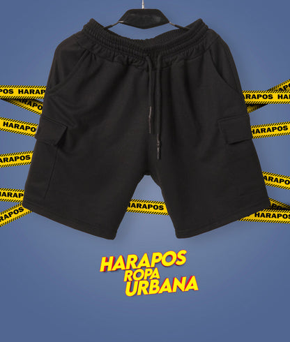 Short Palm Angels negro detalle engomado