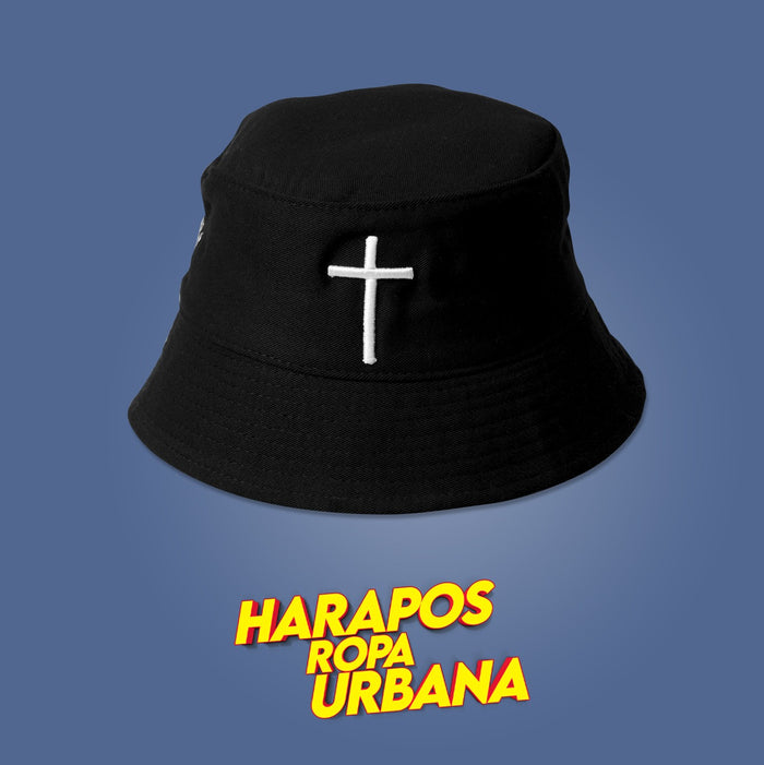Sombrero negro cruz