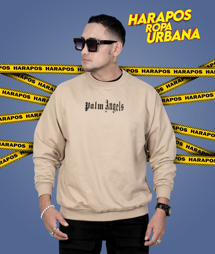 Sudadera Palm Angels crema diseño atras