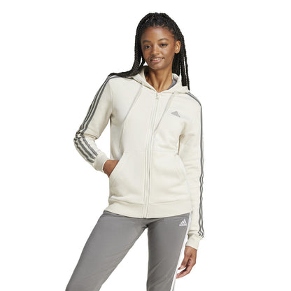 Adidas Women's Fleece Zip Hoodie Aluminium Beige | IY1732
