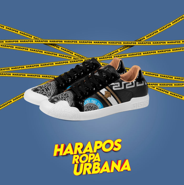 Zapatilla versace premium blanco con detalles dorados
