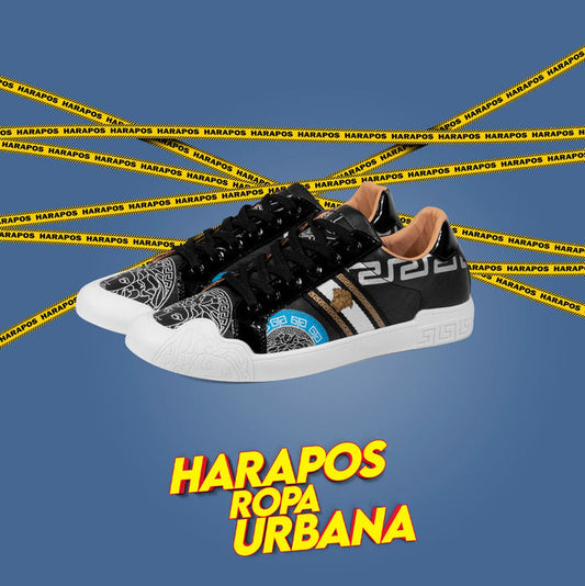 Zapatilla versace premium blanco con detalles dorados